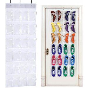 Over The Door Shoe Organizer 24 Pocket Hanging Mesh Storage Holder Bedroom Bathr